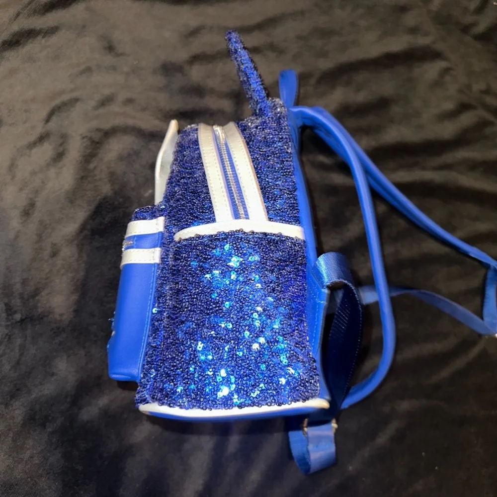 Loungefly Disney wishes come true Backpack Blue White sorcerer Mickey blue stars - Picture 7 of 8